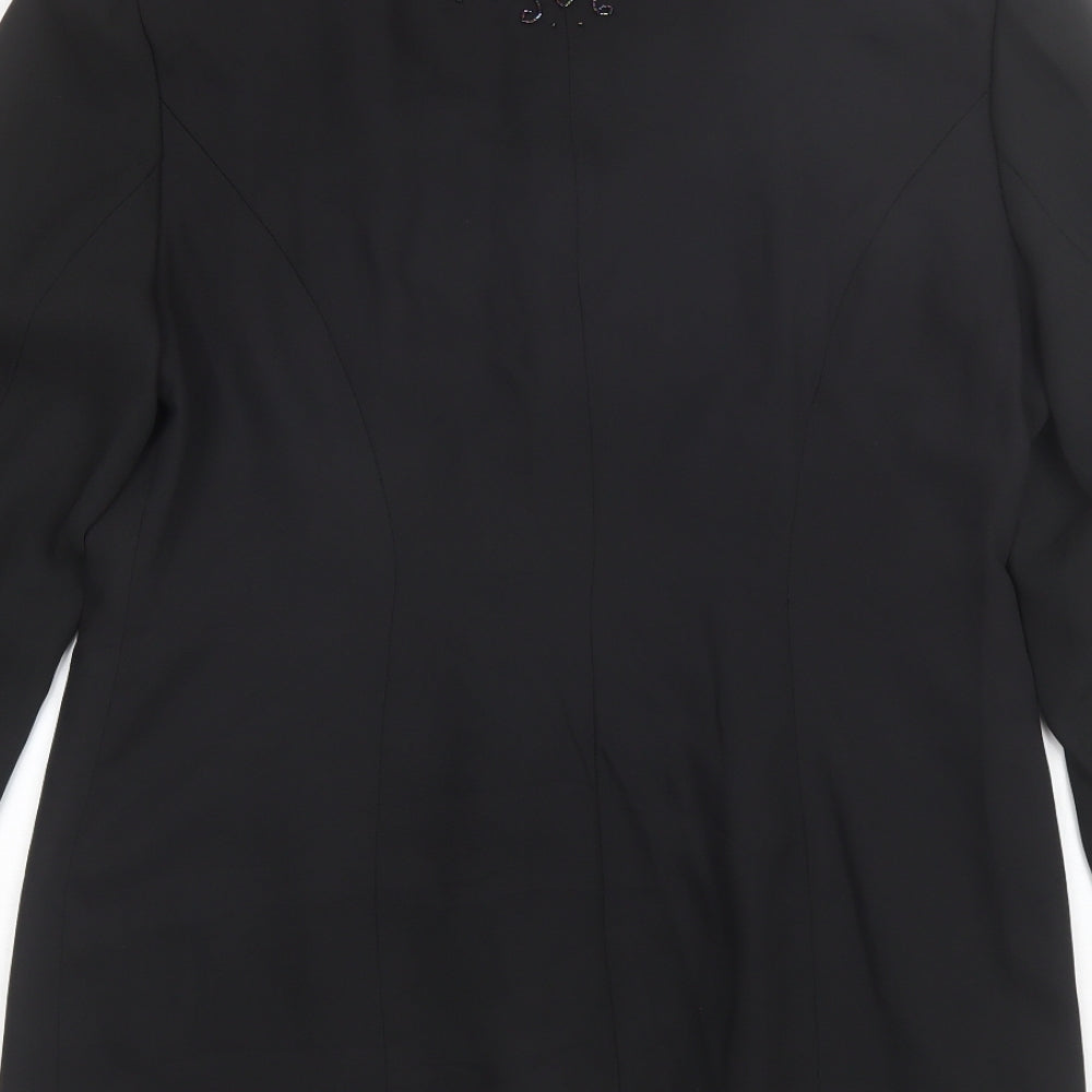 Richards Womens Black Overcoat Jacket Size 16