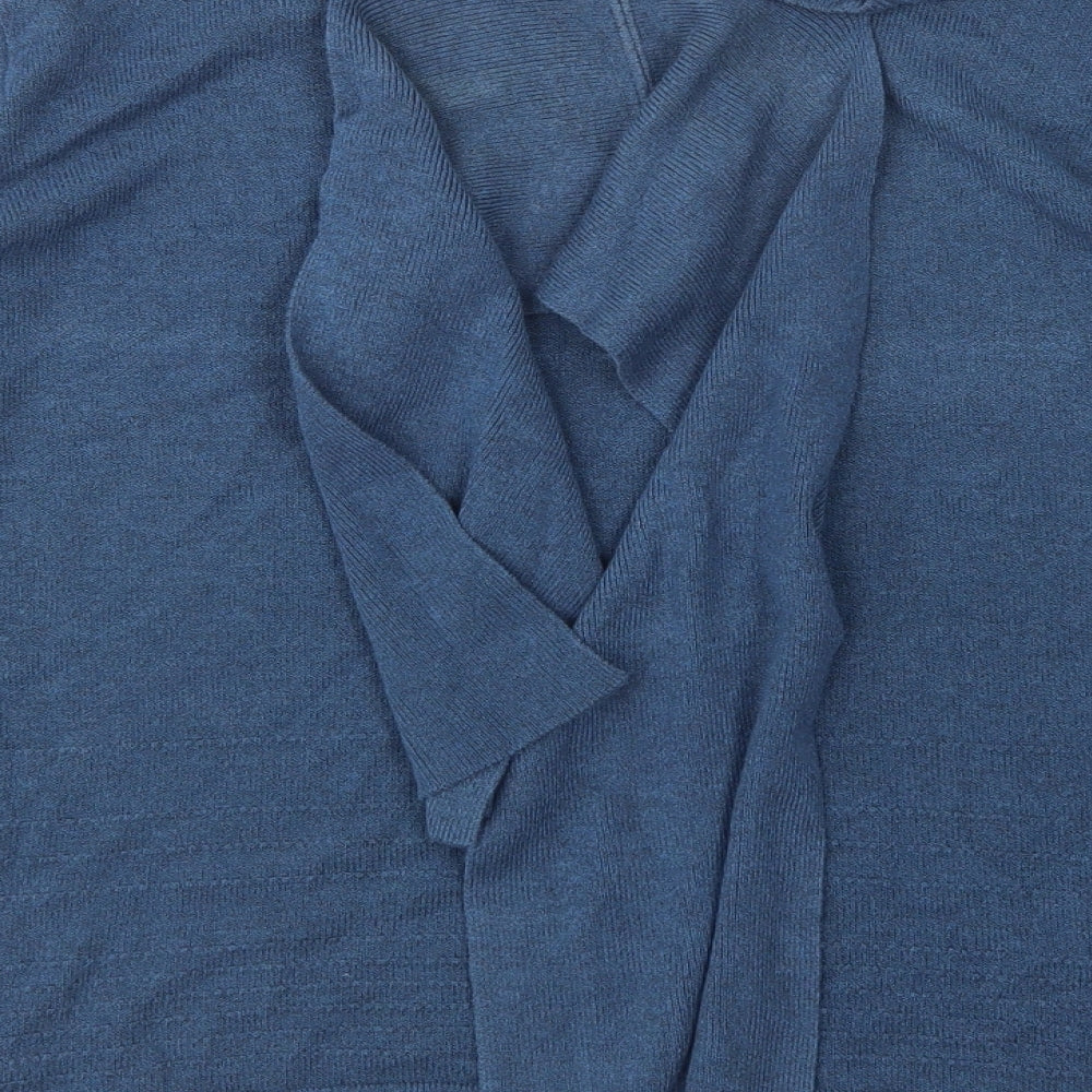 M&S Womens Blue Round Neck Modal Pullover Jumper Size 14