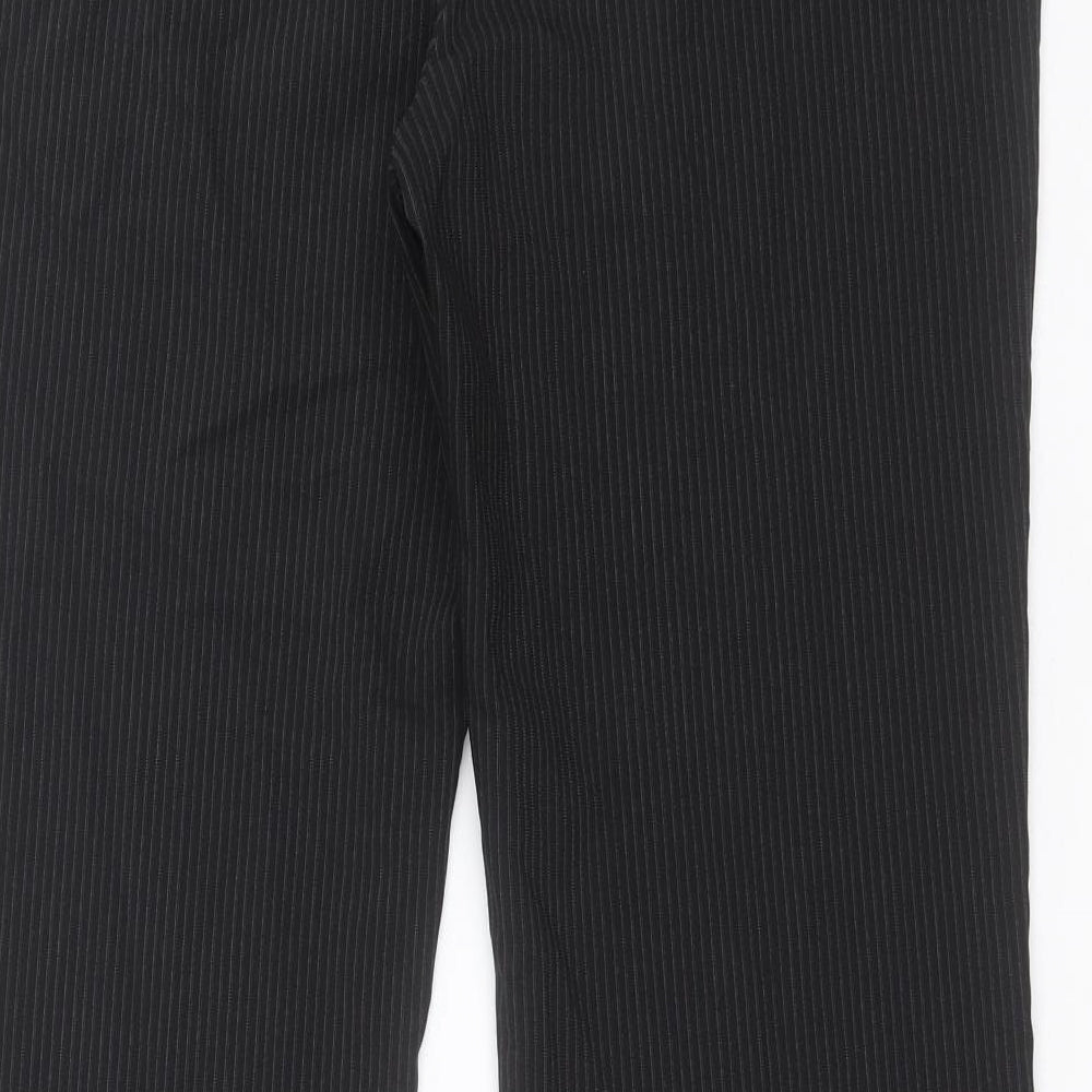 New Look Womens Black Striped Polyester Dress Pants Trousers Size 14 L30 in Regular