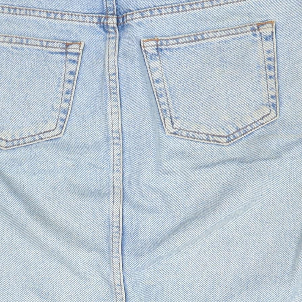 Topshop Womens Blue Cotton Straight & Pencil Skirt Size 26 in