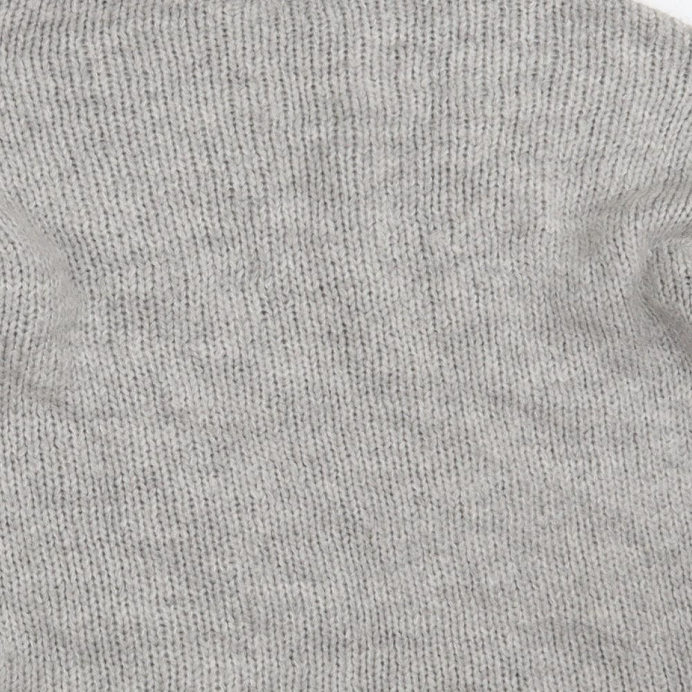 NEXT Womens Grey Round Neck Acrylic Pullover Jumper Size S