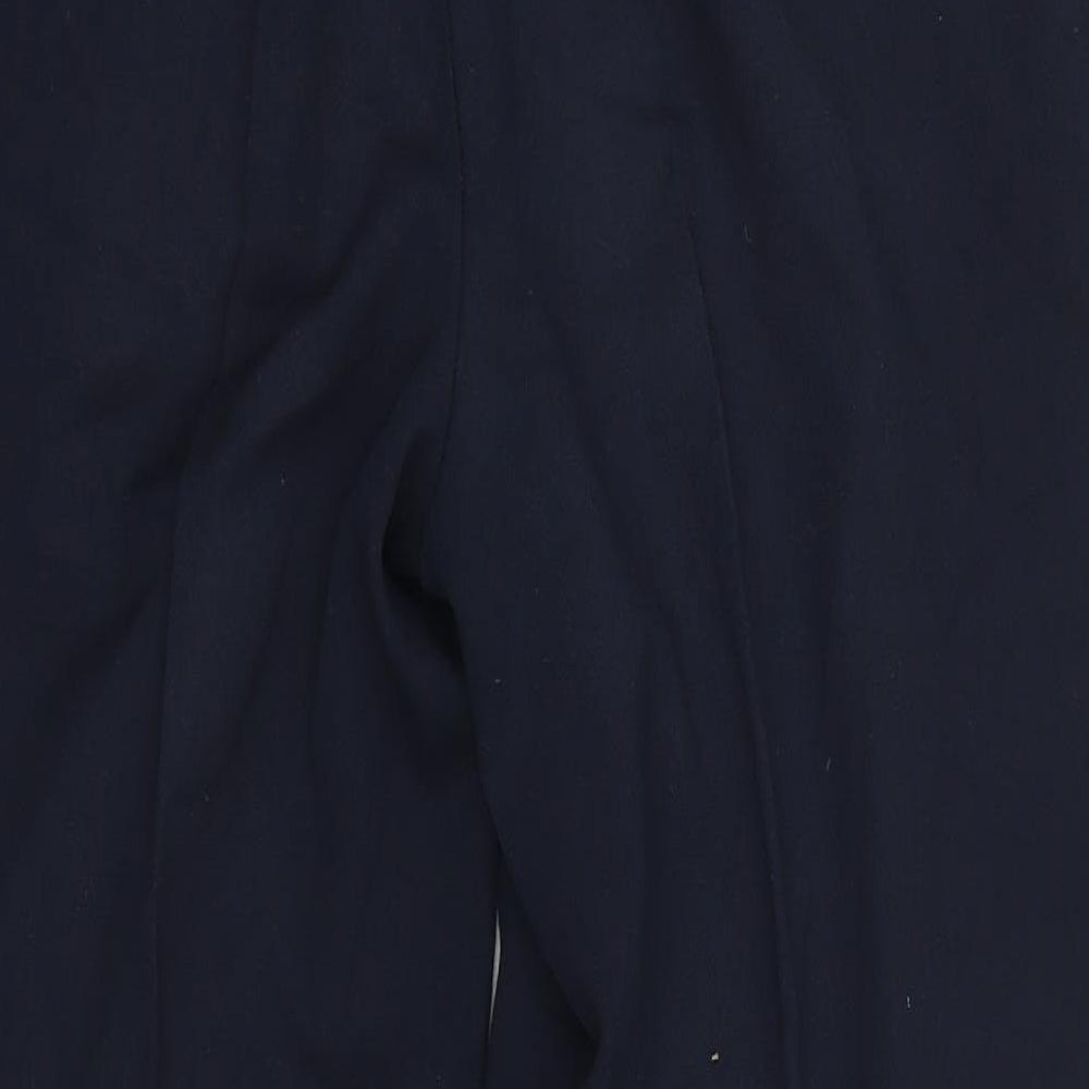 M&S Womens Blue Polyester Dress Pants Trousers Size 16 L24 in Regular