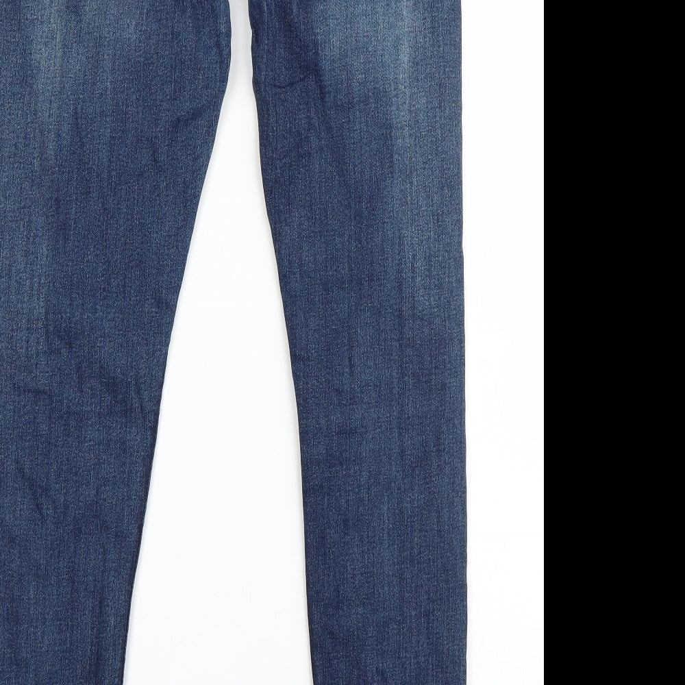 Ustop Mens Blue Cotton Straight Jeans Size 34 L30 in Regular