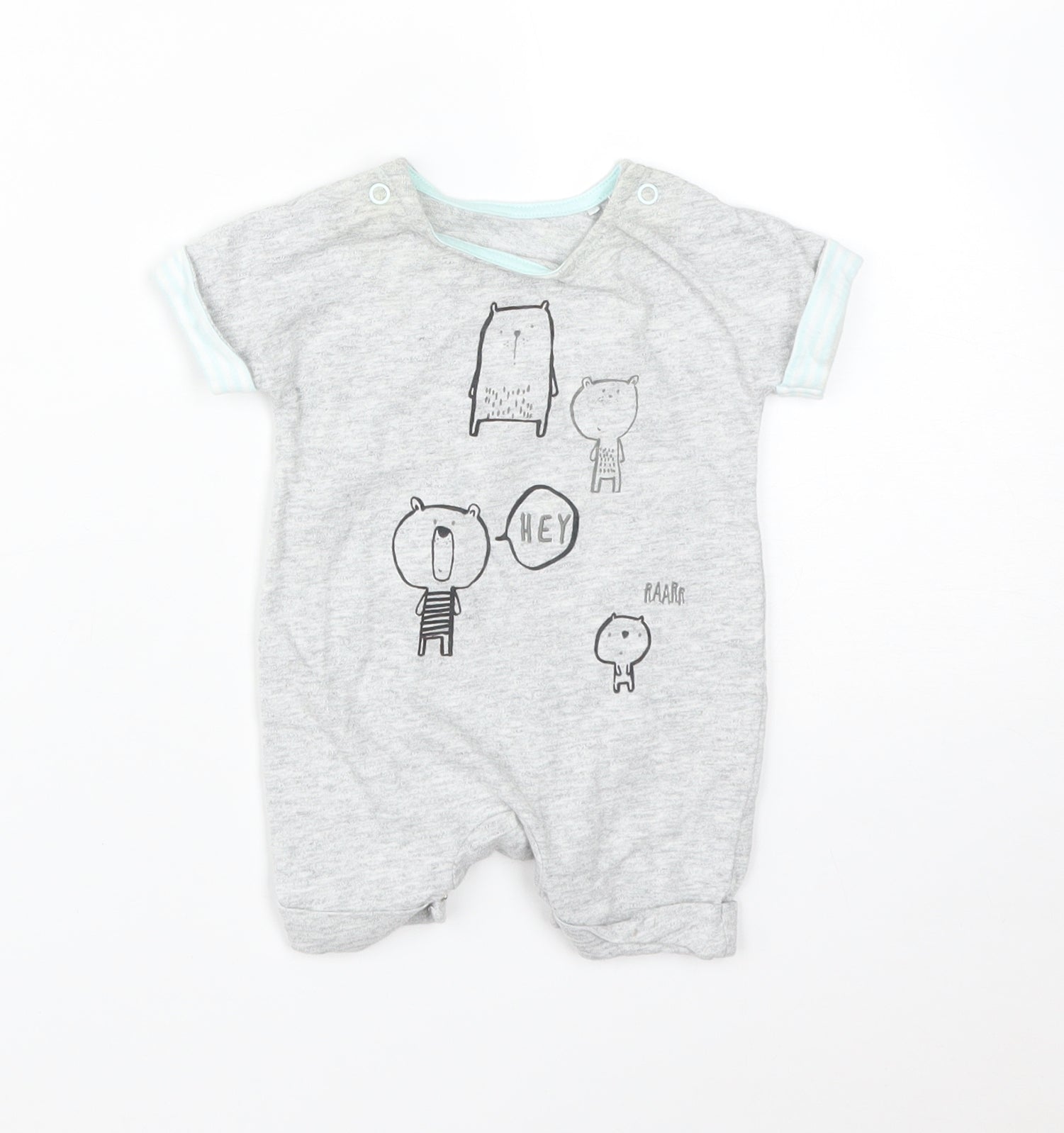Newborn Grey Melange Logo Sweater Onesie - Earthchild