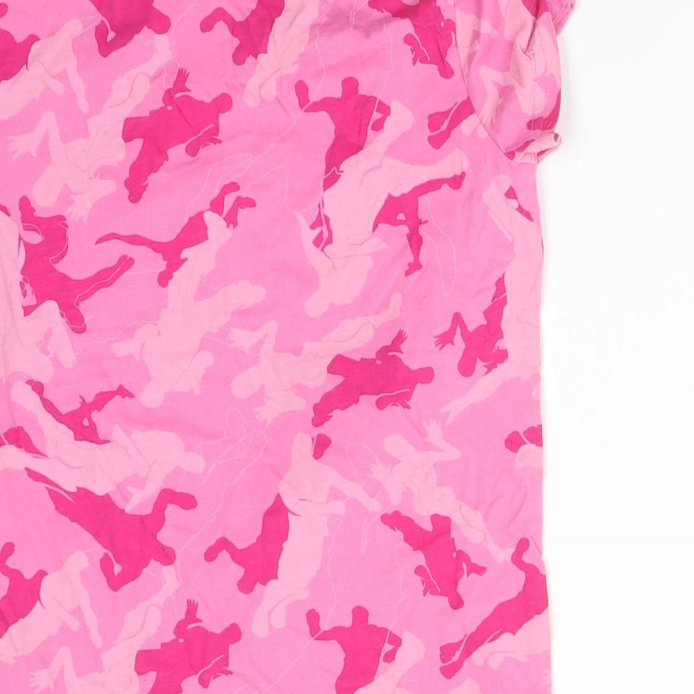 FORTNITE Girls Pink Camouflage Cotton Basic T-Shirt Size 10-11 Years Crew Neck - FORTNITE