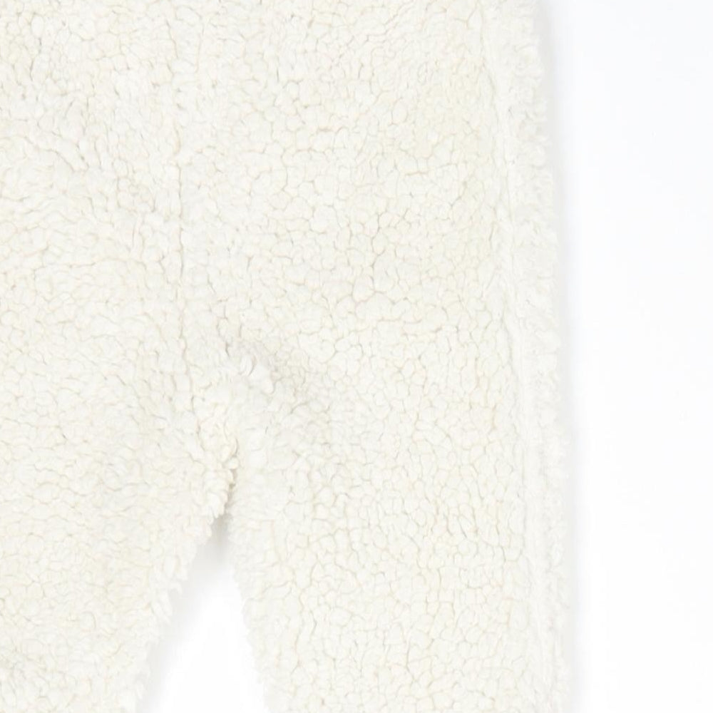 NEXT Baby Ivory Polyester Jogger Trousers Size 6-9 Months Pullover - Faux Sheep Fur with turn ups