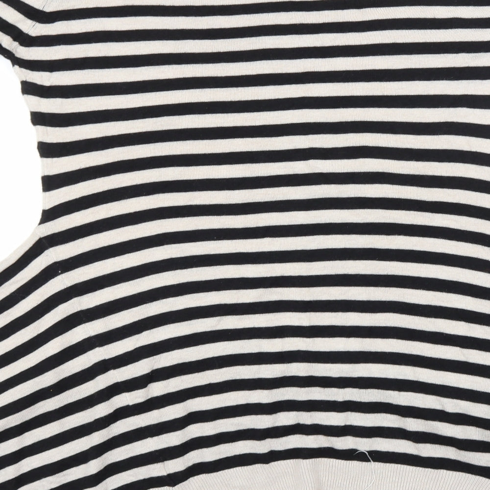 Atmosphere Womens Black Striped Viscose T-Shirt Dress Size 8 Round Neck
