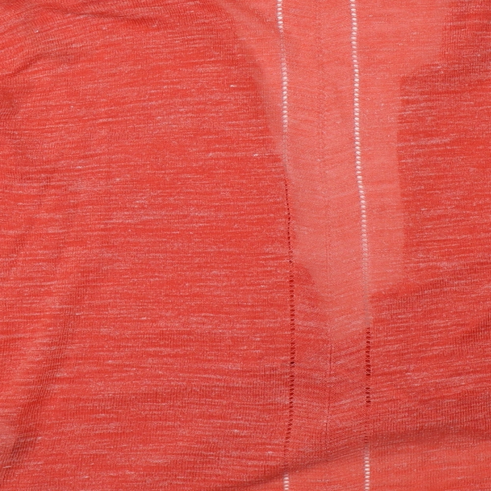 NEXT Womens Orange V-Neck Acrylic Cardigan Jumper Size 10