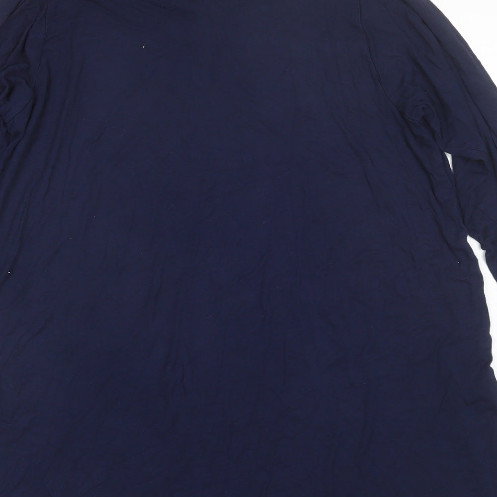 Anthology Womens Blue Viscose Basic Blouse Size 14 Round Neck