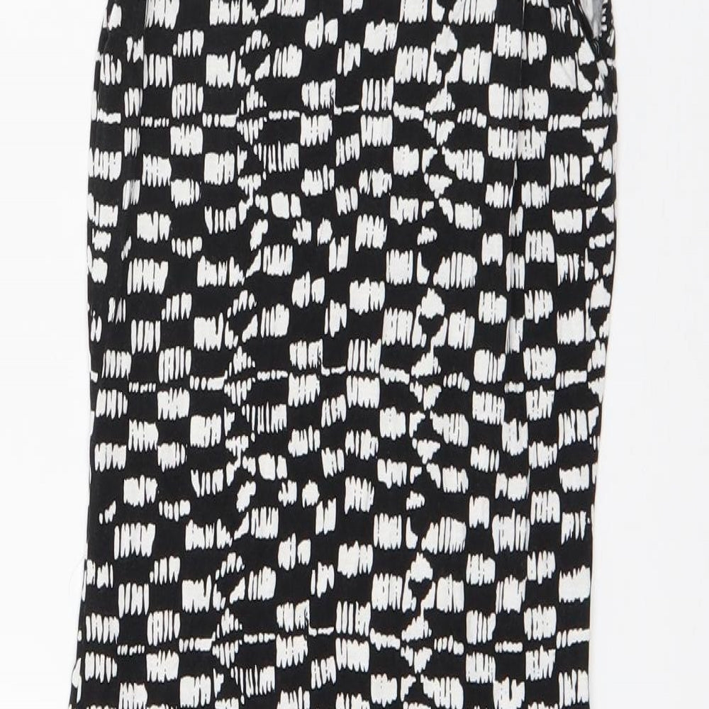 Miss Selfridge Womens Black Viscose Pencil Dress Size 8 Square Neck