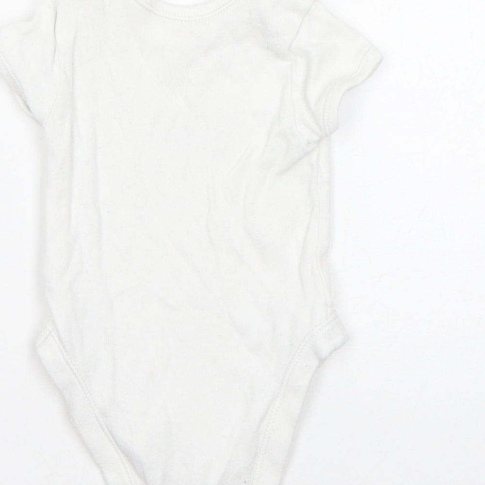 George Boys White Cotton Romper One-Piece Size 0-3 Months