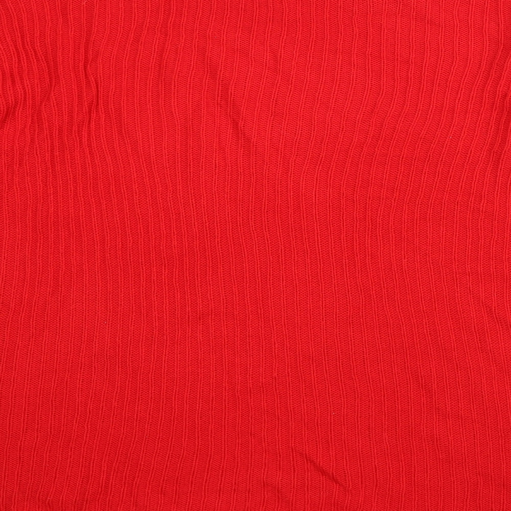 F&F Womens Red Round Neck Acrylic Pullover Jumper Size 16