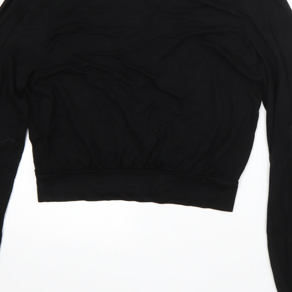 Bershka Womens Black V-Neck Viscose Vest Jumper Size S