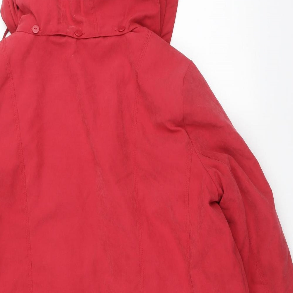 BM Womens Red Overcoat Coat Size L