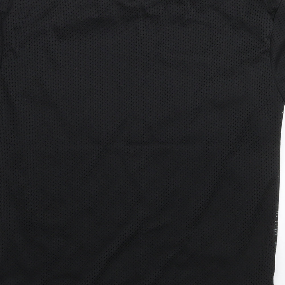 F&F Boys Black Cotton Basic T-Shirt Size 10-11 Years Round Neck