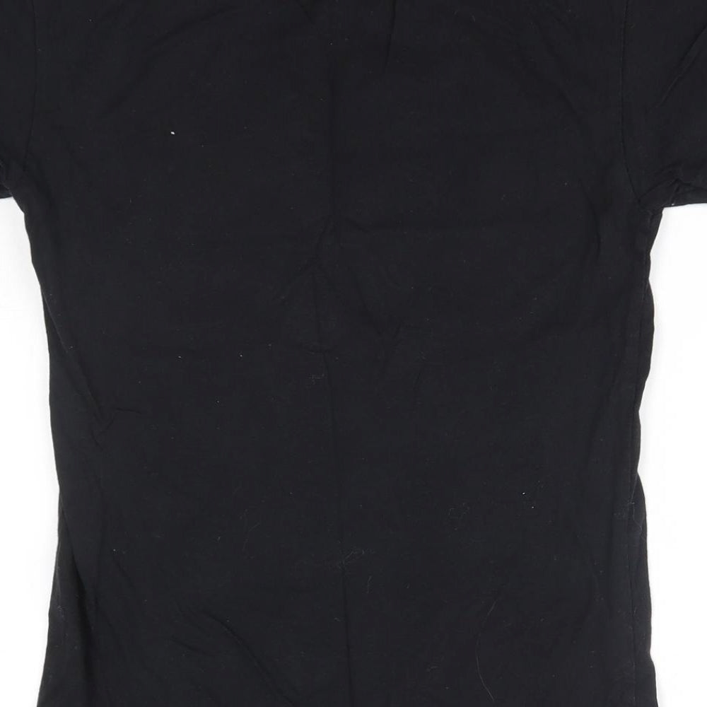 Primark Womens Black 100% Cotton Basic T-Shirt Size 2XS Round Neck