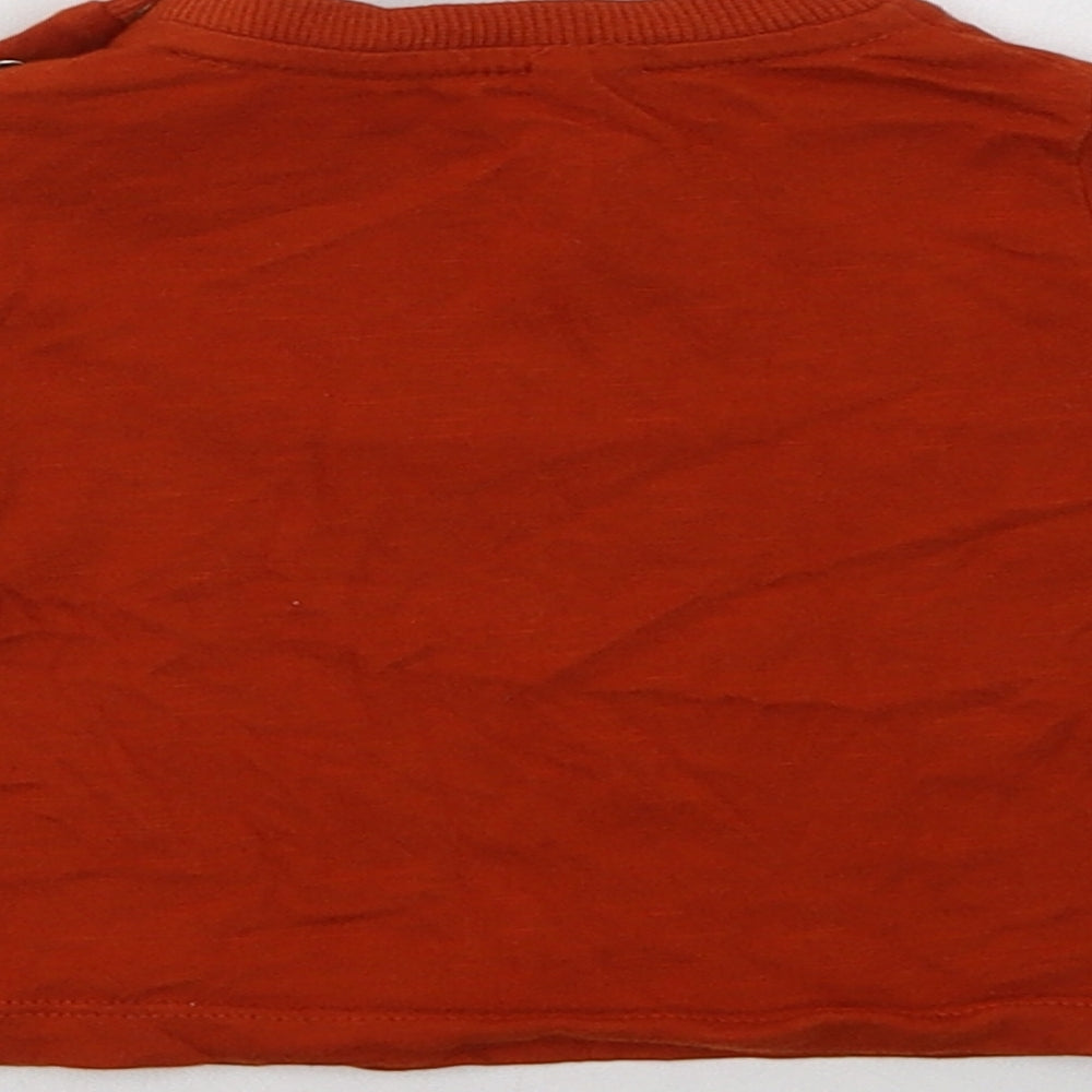 F&F Baby Brown Cotton Basic T-Shirt Size 0-3 Months Crew Neck Snap - Cool Kid