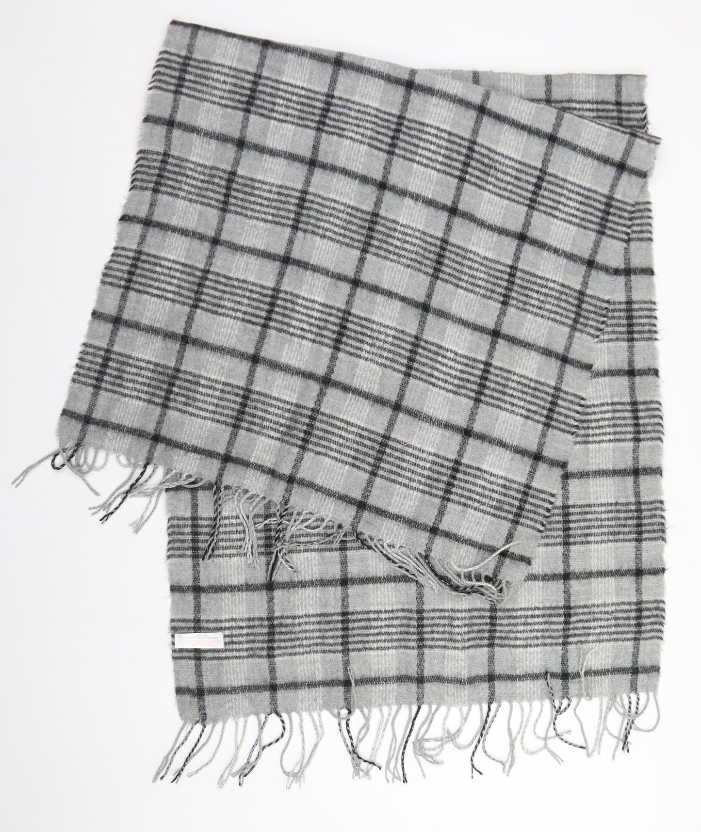 Primark Womens Grey Plaid Acrylic Scarf