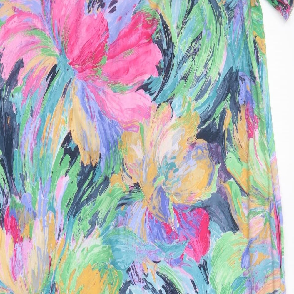 Preworn Womens Multicoloured Geometric T-Shirt Dress Round Neck