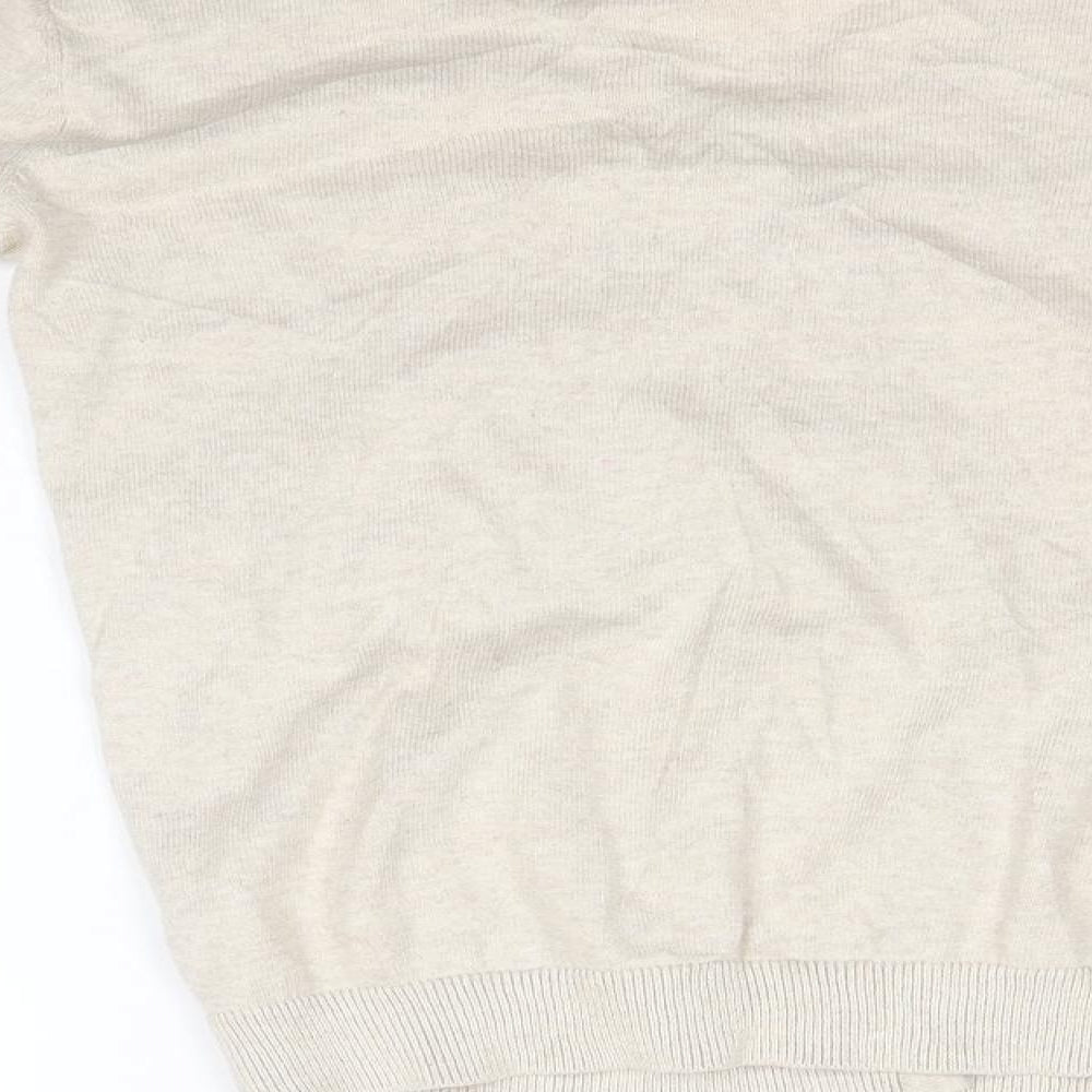 Primark Womens Ivory V-Neck Cotton Cardigan Jumper Size 8