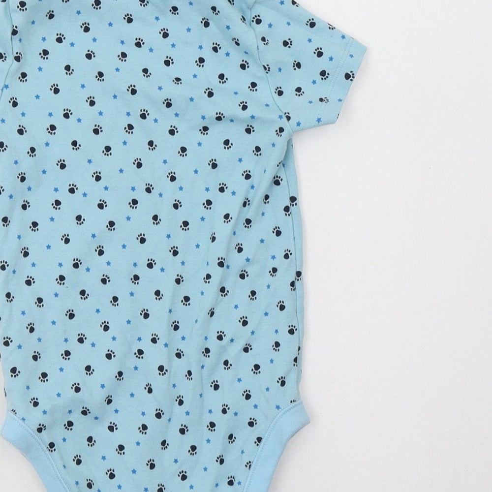 Pep & Co Blue Geometric Cotton Romper One-Piece Size 18-24 Months Snap - Paw Print