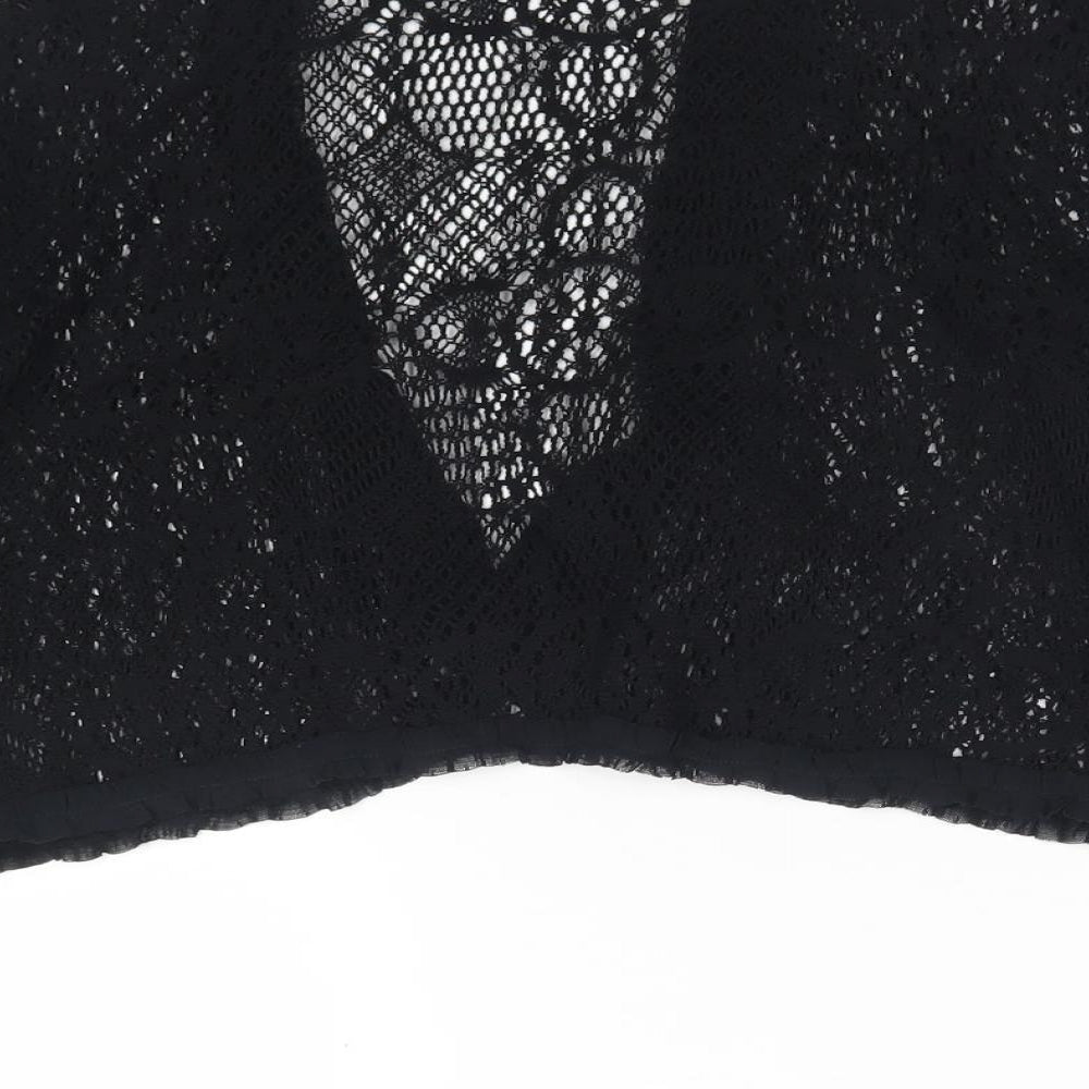 Aria Womens Black V-Neck Cotton Cardigan Jumper Size 10