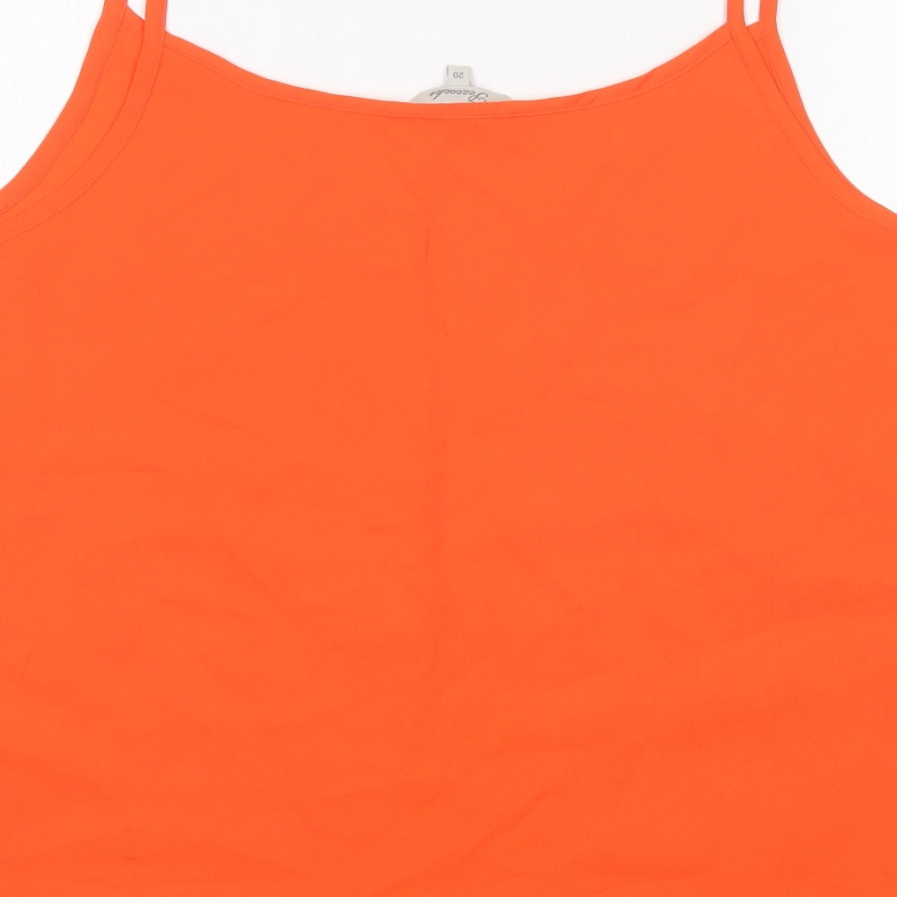 Peacocks Womens Orange Polyester Basic Blouse Size 20 Round Neck