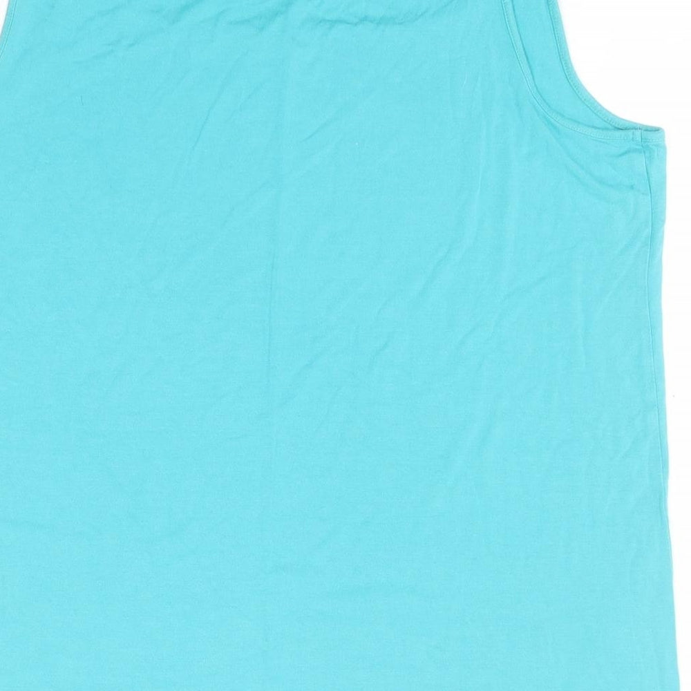 Bonmarché Womens Green Viscose Basic Tank Size 20 Round Neck