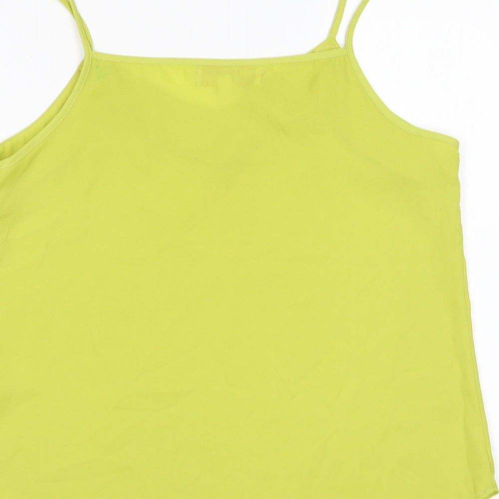 cameo rose Womens Green Polyester Basic Blouse Size 10 V-Neck