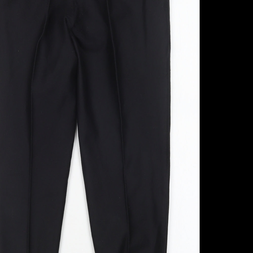 Preworn Womens Black Cotton Trousers Size 16 L26 in Regular