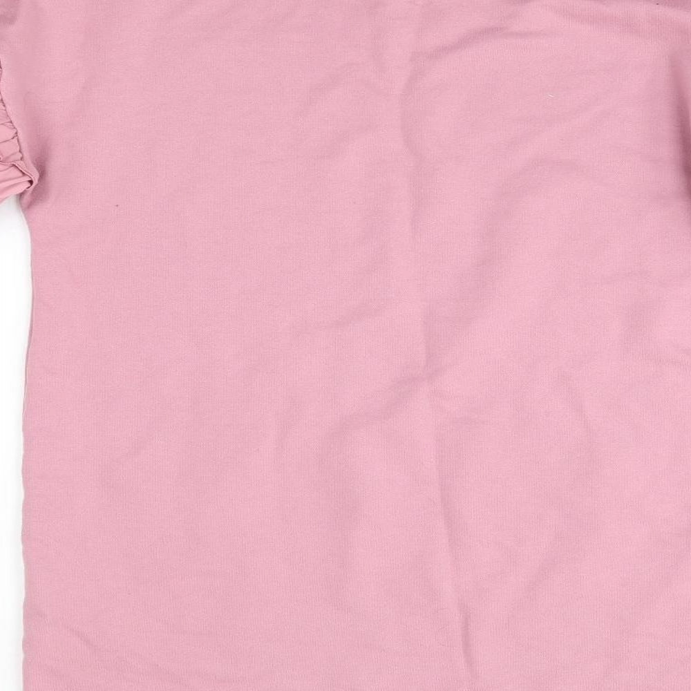 Lipsy London Womens Pink Cotton Jumper Dress Size 6 Round Neck