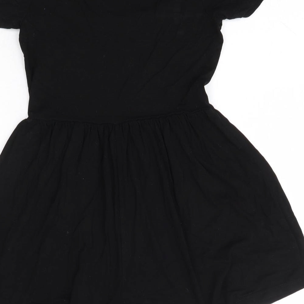 New Look Girls Black Viscose Playsuit One-Piece Size 9 Years