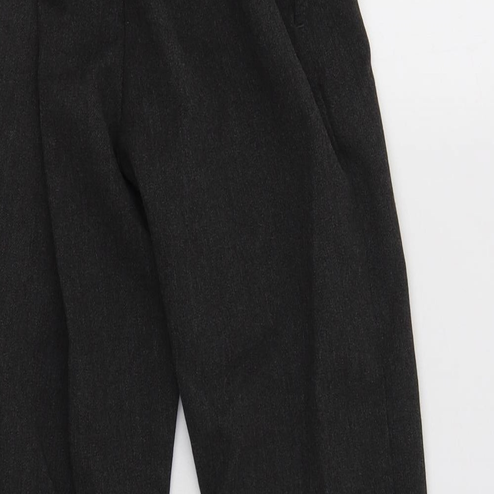 F&F Boys Grey Polyester Dress Pants Trousers Size 5-6 Years Regular Hook & Loop - School Wear