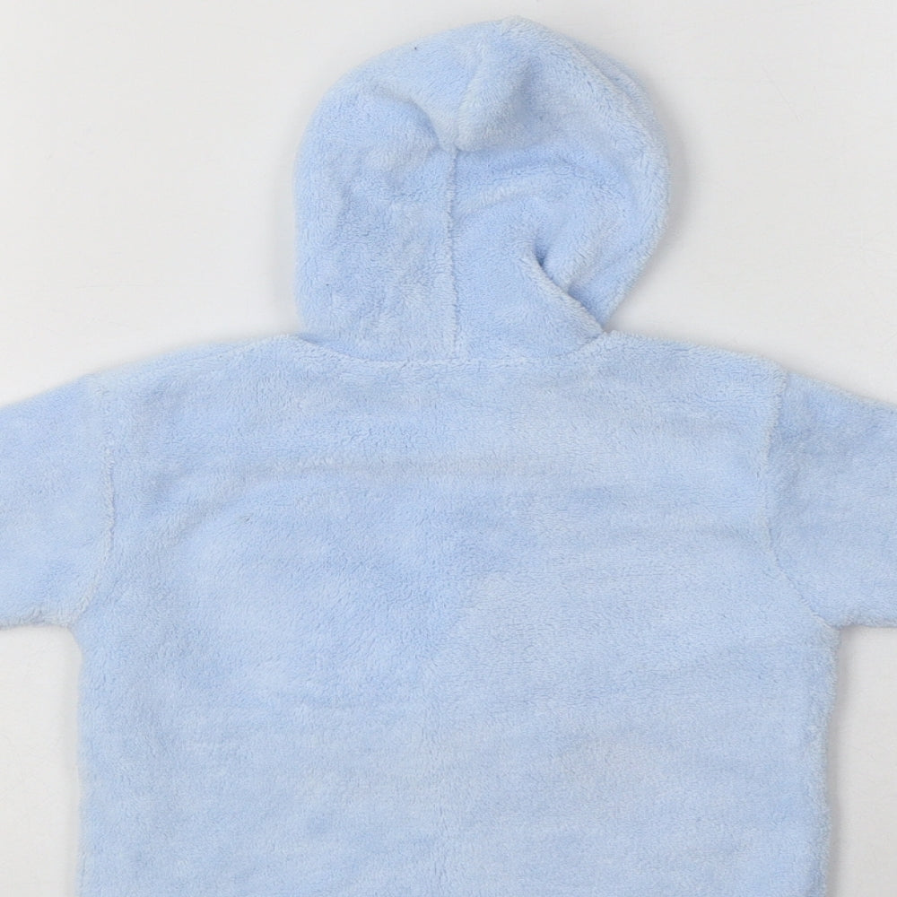 Preworn Baby Blue Solid Polyester Kimono Robe Size 6-9 Months