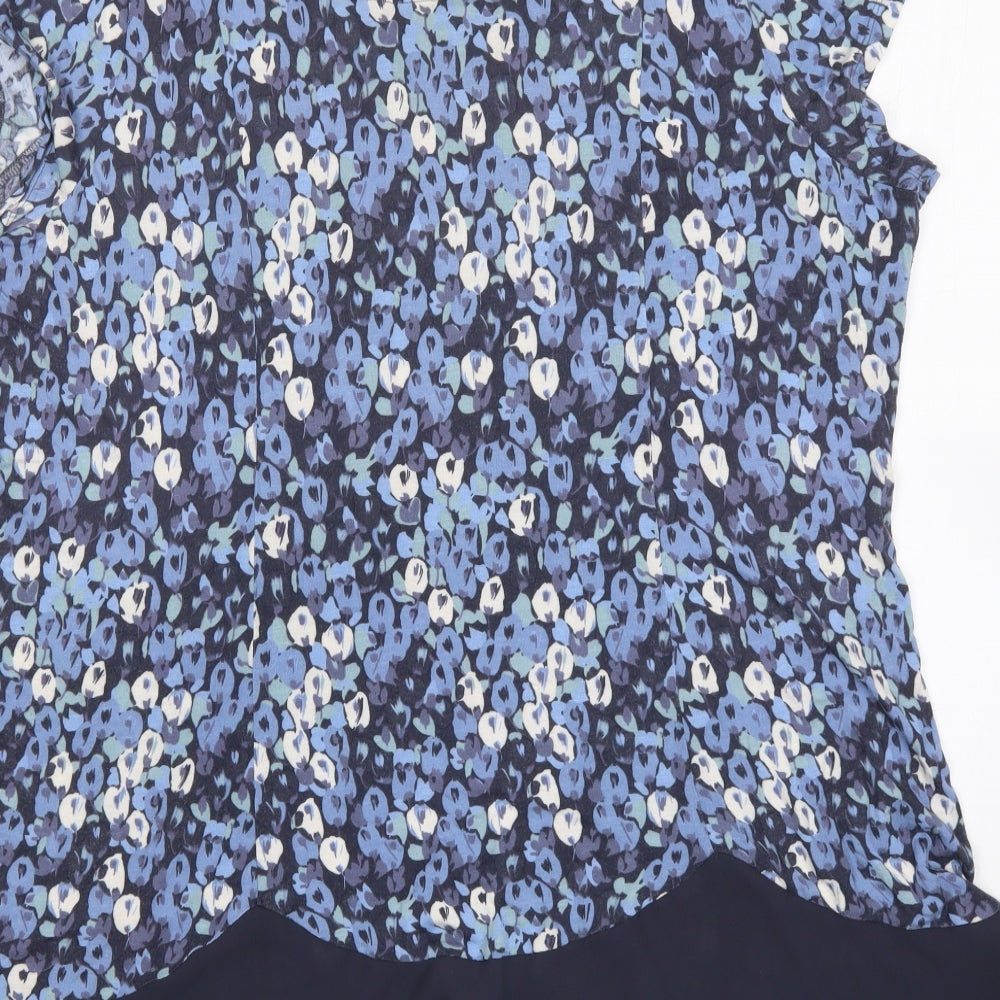 John Rocha Womens Multicoloured Floral Viscose Basic Blouse Size 20 Round Neck