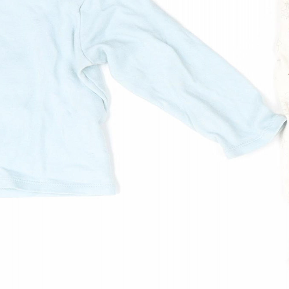 Peter Rabbit Boys Blue Animal Print Cotton Pyjama Set Size 12-18 Months Pullover - Embroidered Peter Rabbit