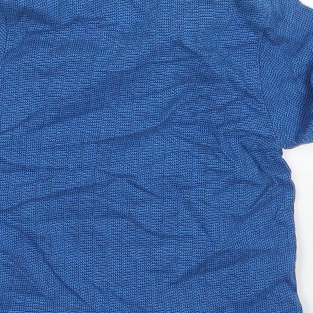 Mothercare Boys Blue Cotton Basic Polo Size 9-12 Months Collared Pullover