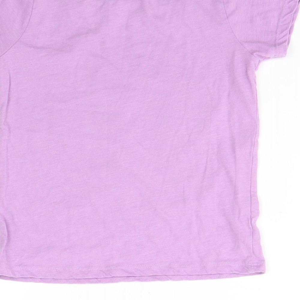 Angel Girls Purple Cotton Basic T-Shirt Size 4 Years Round Neck - Girls are the future
