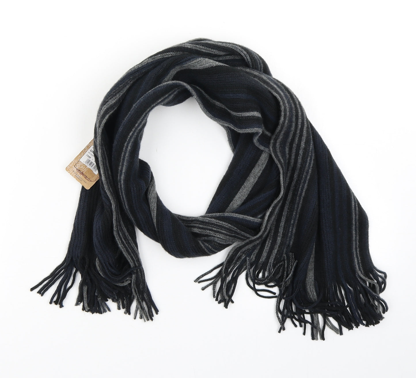 Mantaray Mens Blue Striped Acrylic Scarf One Size