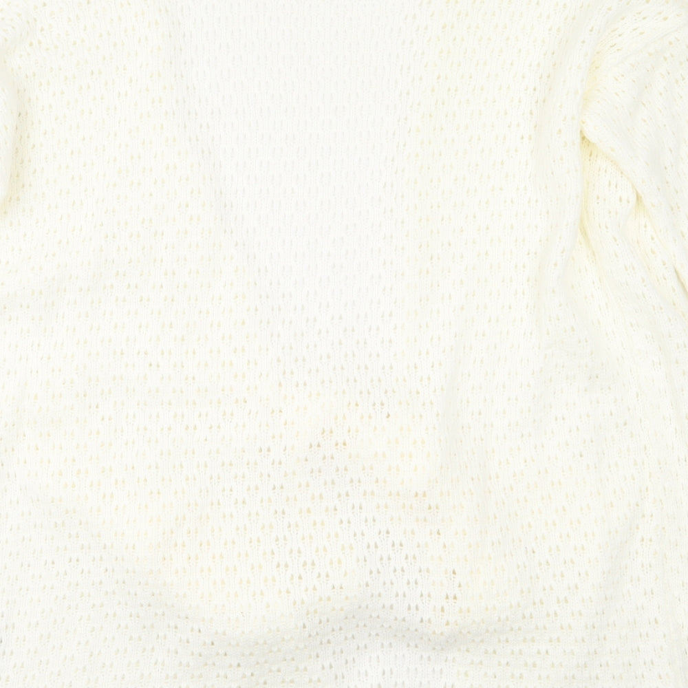 In the Style Womens Beige Scoop Neck Acrylic Cardigan Jumper Size 12