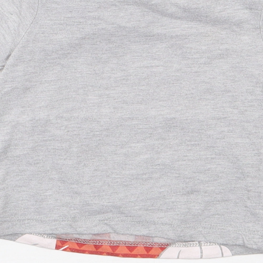 Disney Baby Grey Cotton Basic T-Shirt Size 6-9 Months Round Neck - Mickey Mouse