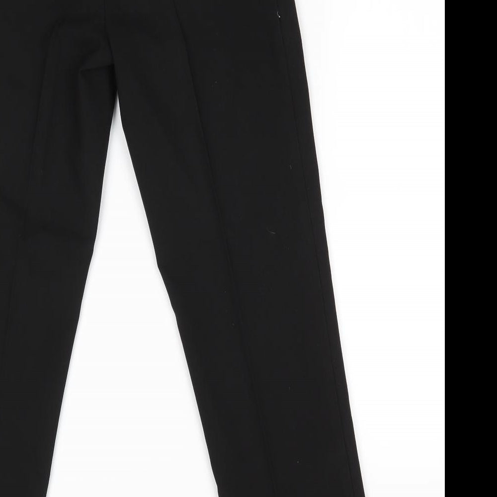 Marks and Spencer Boys Black Polyester Dress Pants Trousers Size 11-12 Years Regular Zip - Back Elastication