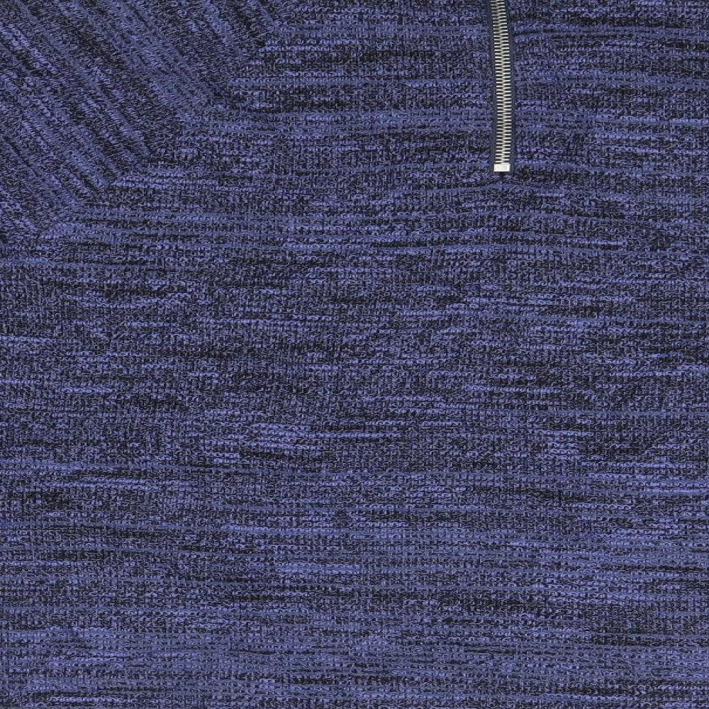M&S Womens Blue Round Neck Polyester Pullover Jumper Size 14