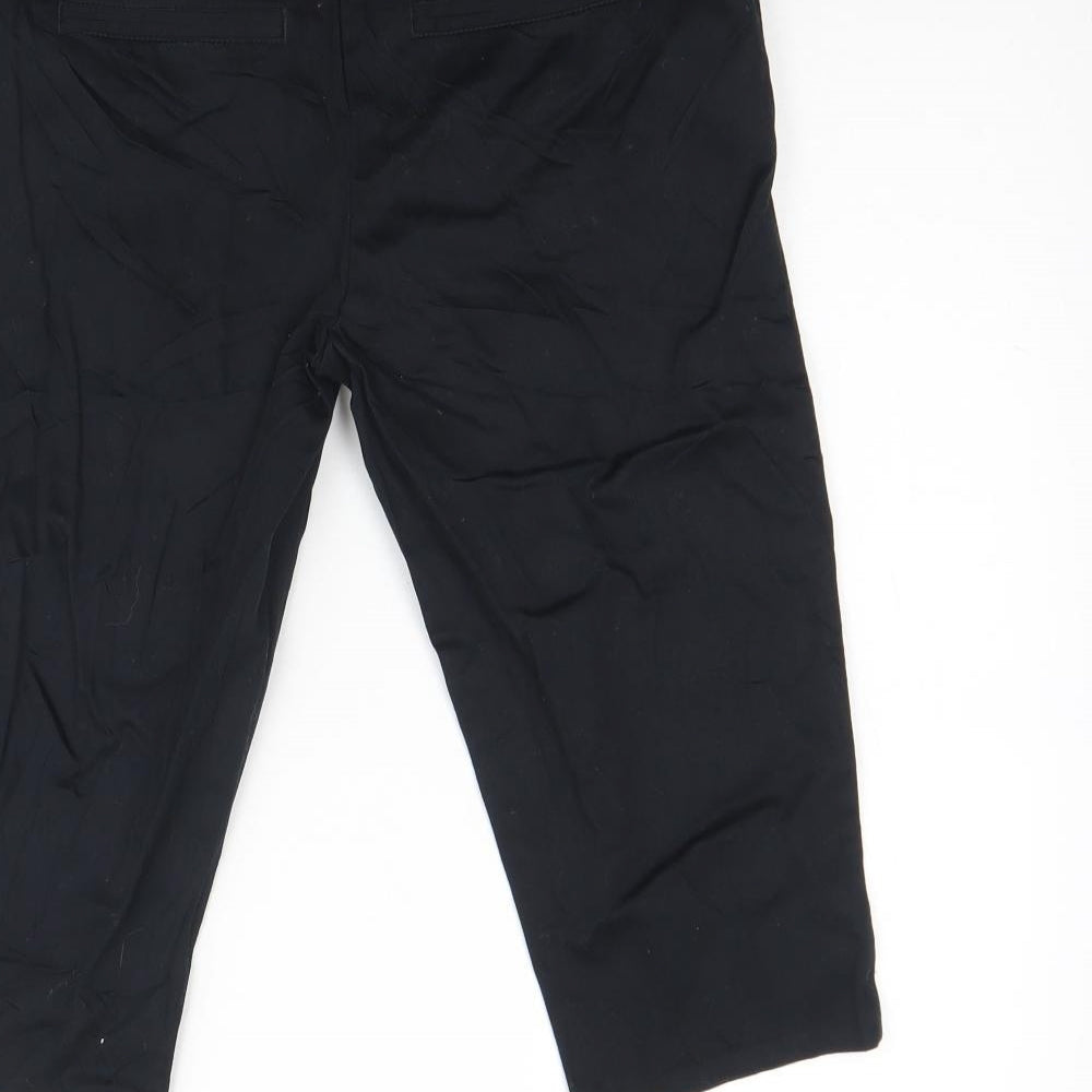 Preworn Womens Black Polyester Culotte Shorts Size 30 in L15 in Regular Hook & Eye