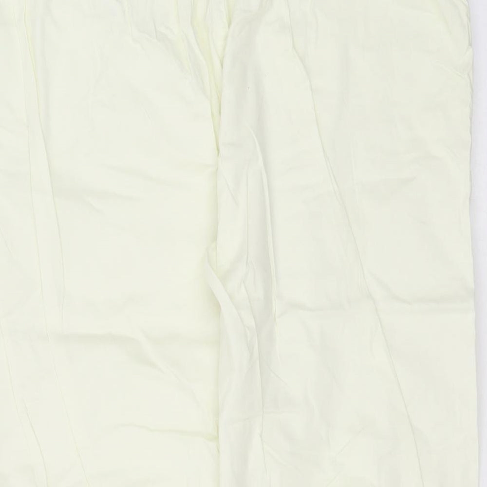 Preworn Womens Yellow Cotton Cropped Trousers Size 30 in L21 in Regular