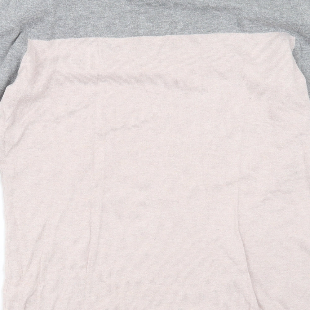NEXT Womens Pink Boat Neck Cotton Pullover Jumper Size 10 - Rhinestone detail