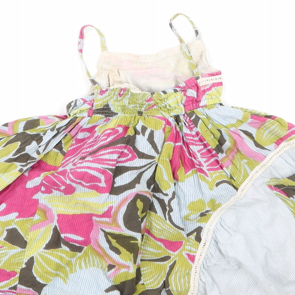 Baby Multicoloured Floral 100% Cotton Tank Dress Size 18-24 Months Round Neck