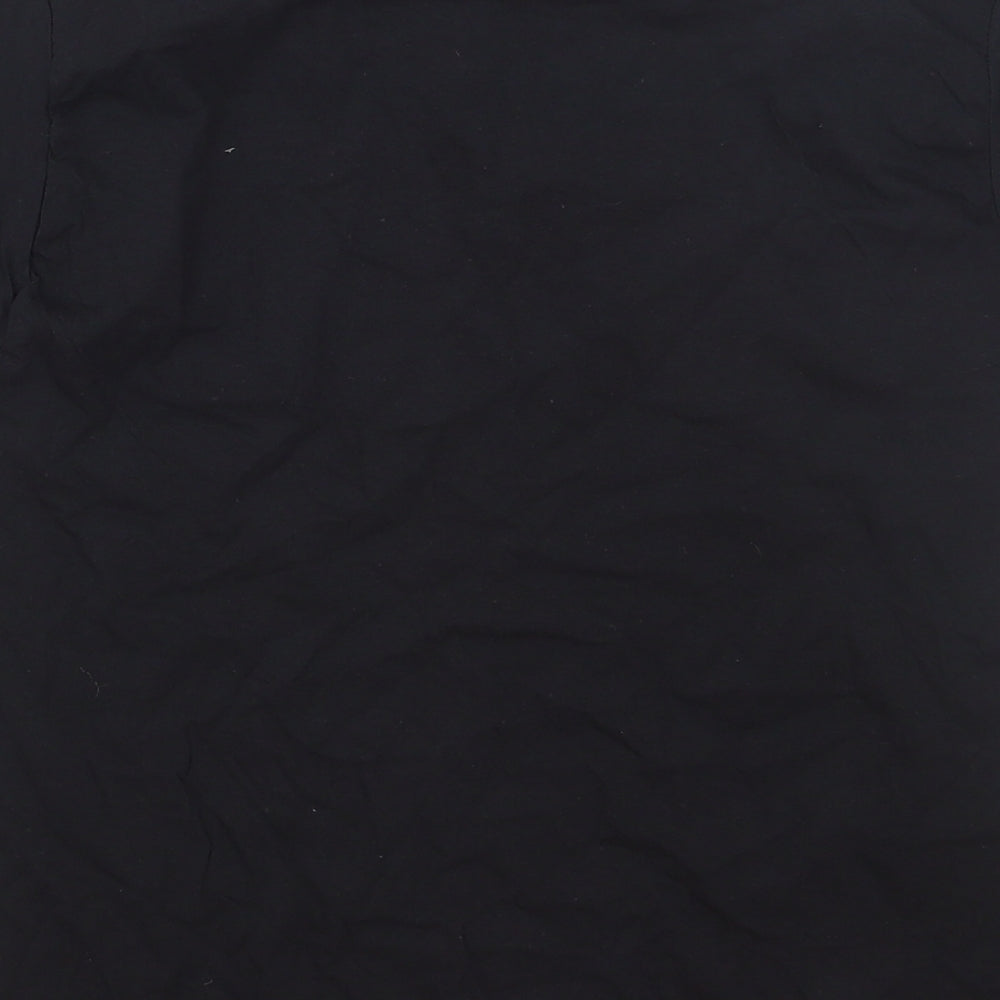 Fruit of the Loom Girls Black Cotton Basic T-Shirt Size 7-8 Years Round Neck