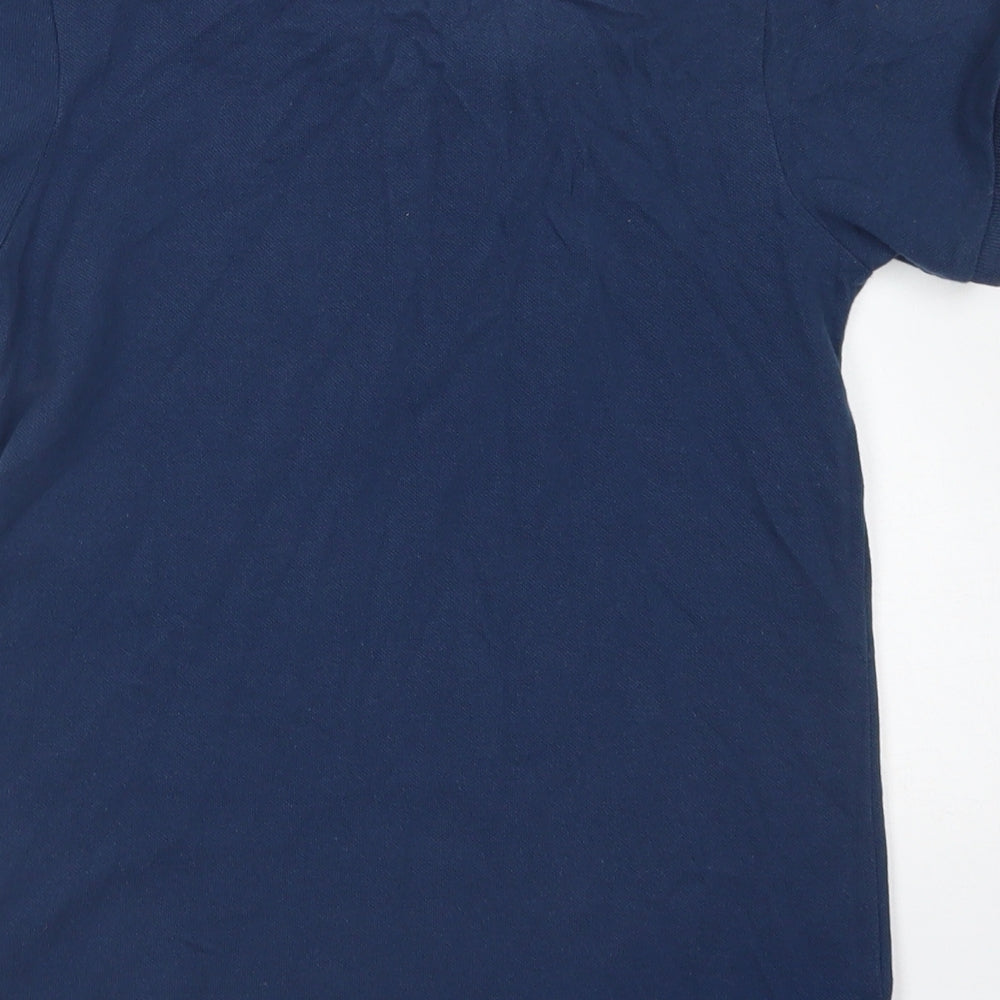 URBN DEPT Boys Blue Cotton Basic Polo Size 9 Years Collared Button