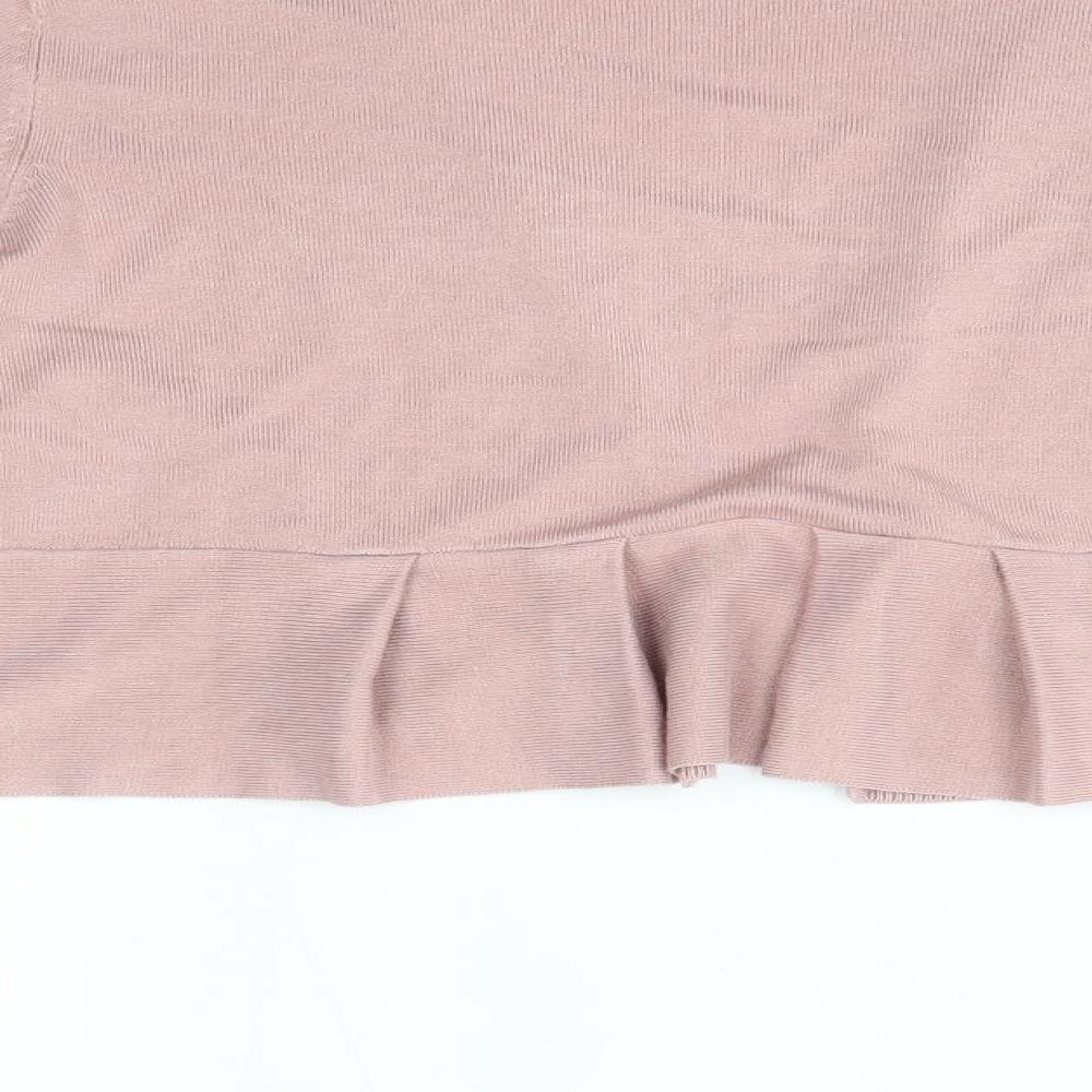 Bonmarché Womens Pink V-Neck Viscose Cardigan Jumper Size M